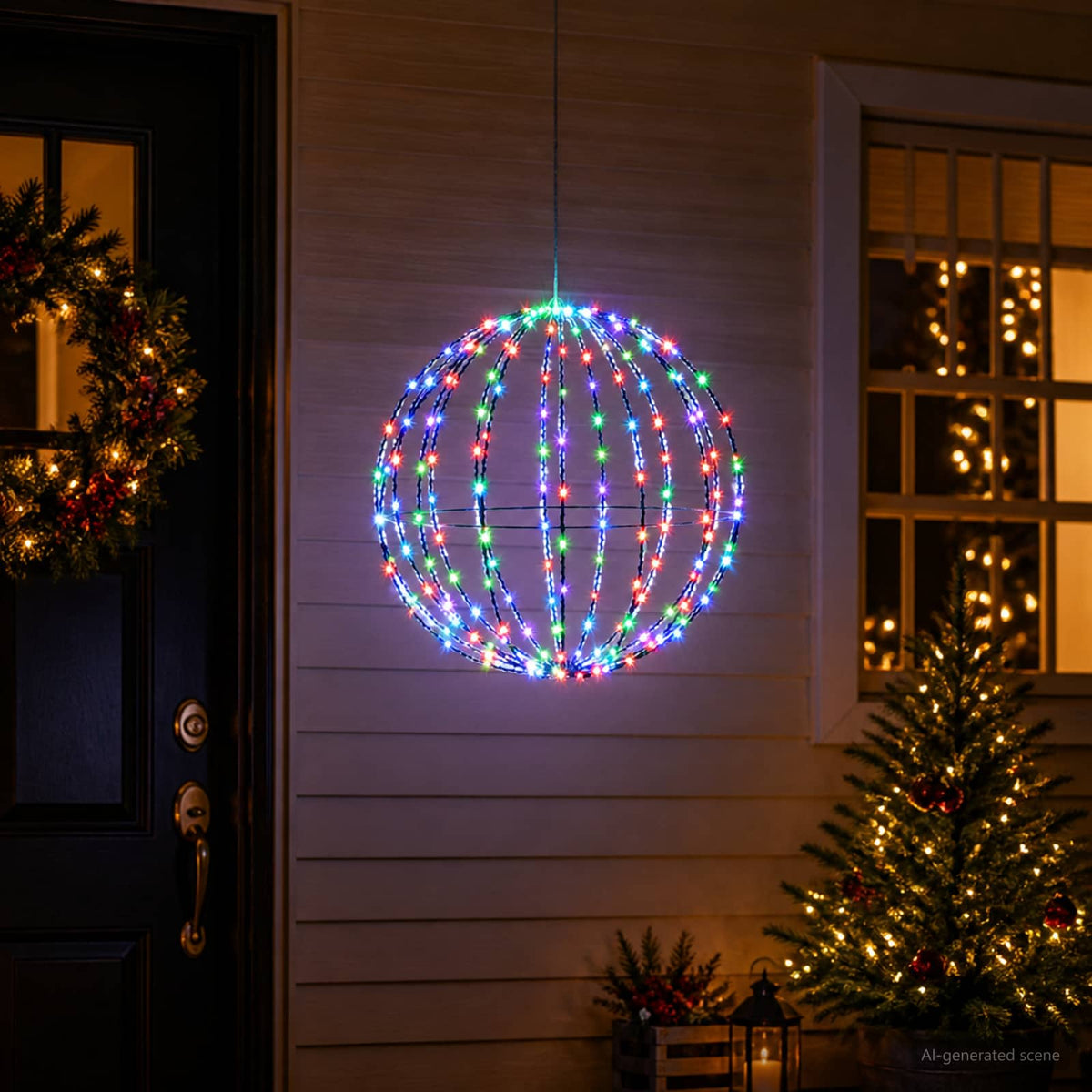 Christmas Finial Light 96 LEDs Diameter 30 x 32 cm 50 cm Multicolour