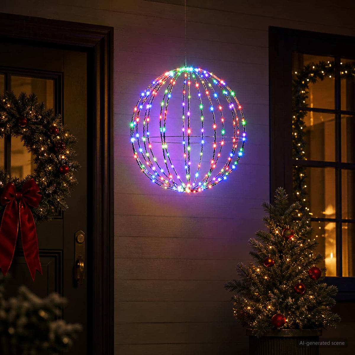 Christmas Finial Light 96 LEDs Diameter 30 x 32 cm 50 cm RGB