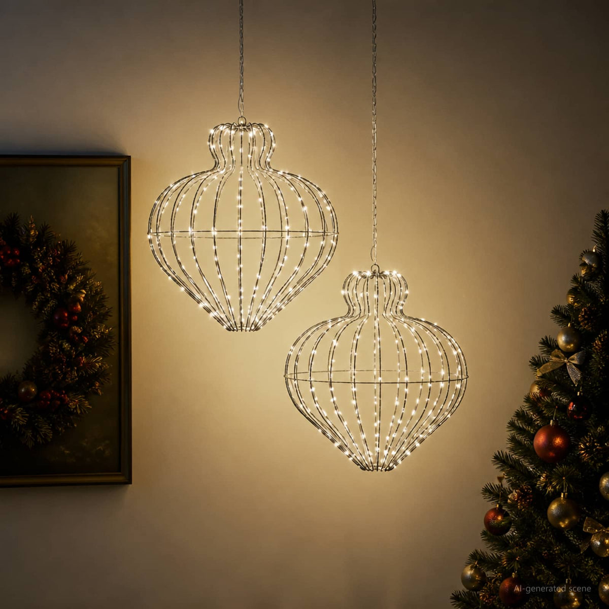 Christmas Finial Light 192 LEDs Dia. 40 x 40 cm 2 Cold white