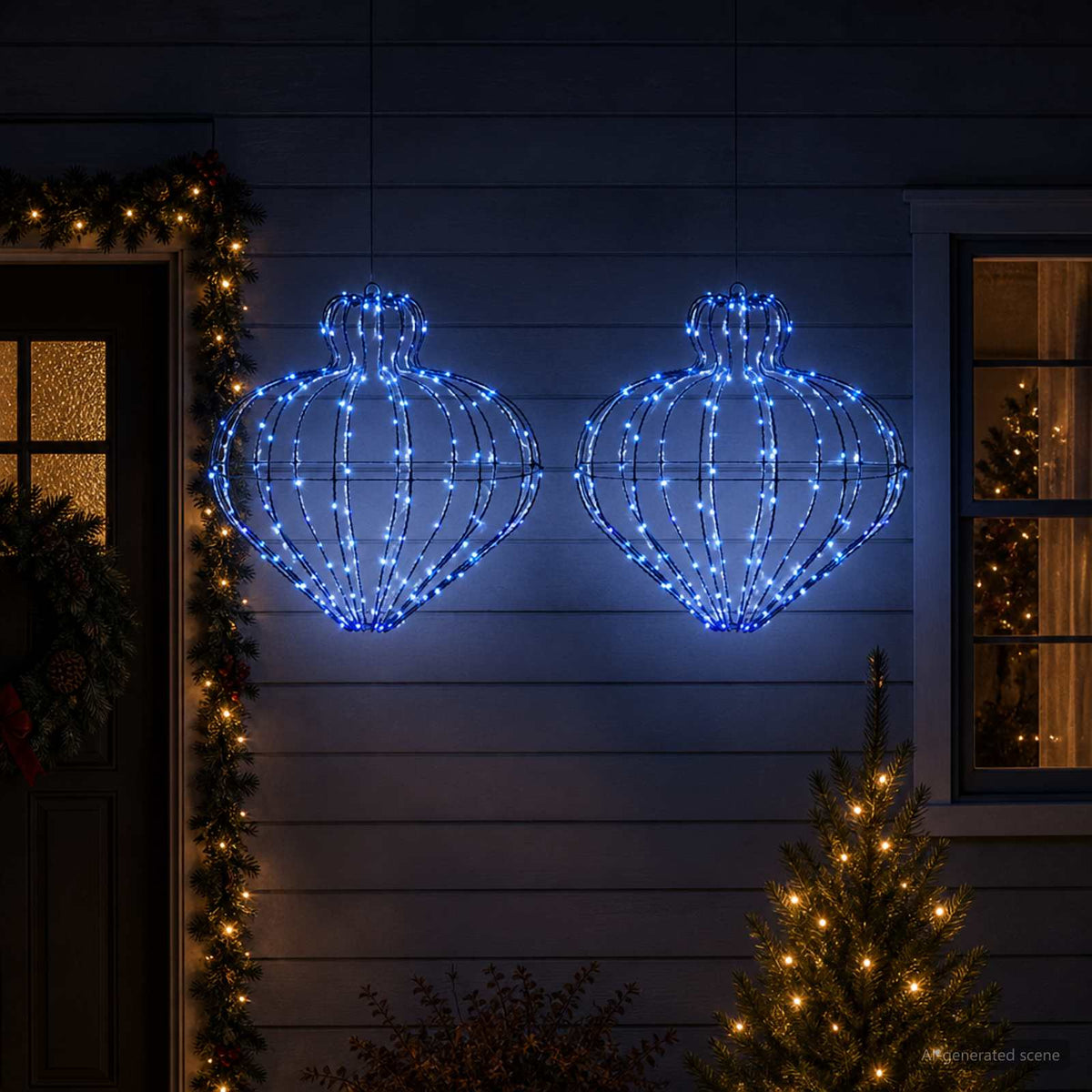 Christmas Finial Light 192 LEDs Dia. 40 x 40 cm 2 Blue
