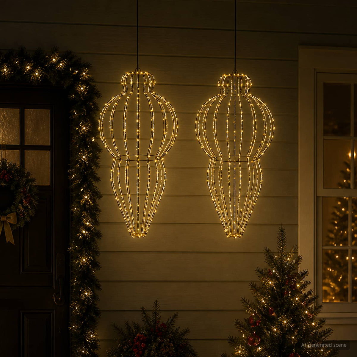 Christmas Finial Light 320 LEDs Dia. 40 x 75 cm 2 Warm white