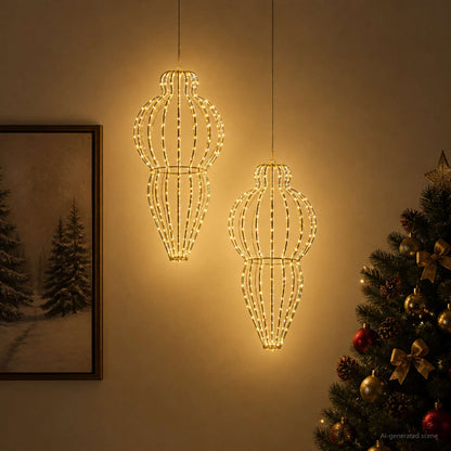 Christmas Finial Light 320 LEDs Dia. 40 x 75 cm 2 Warm white