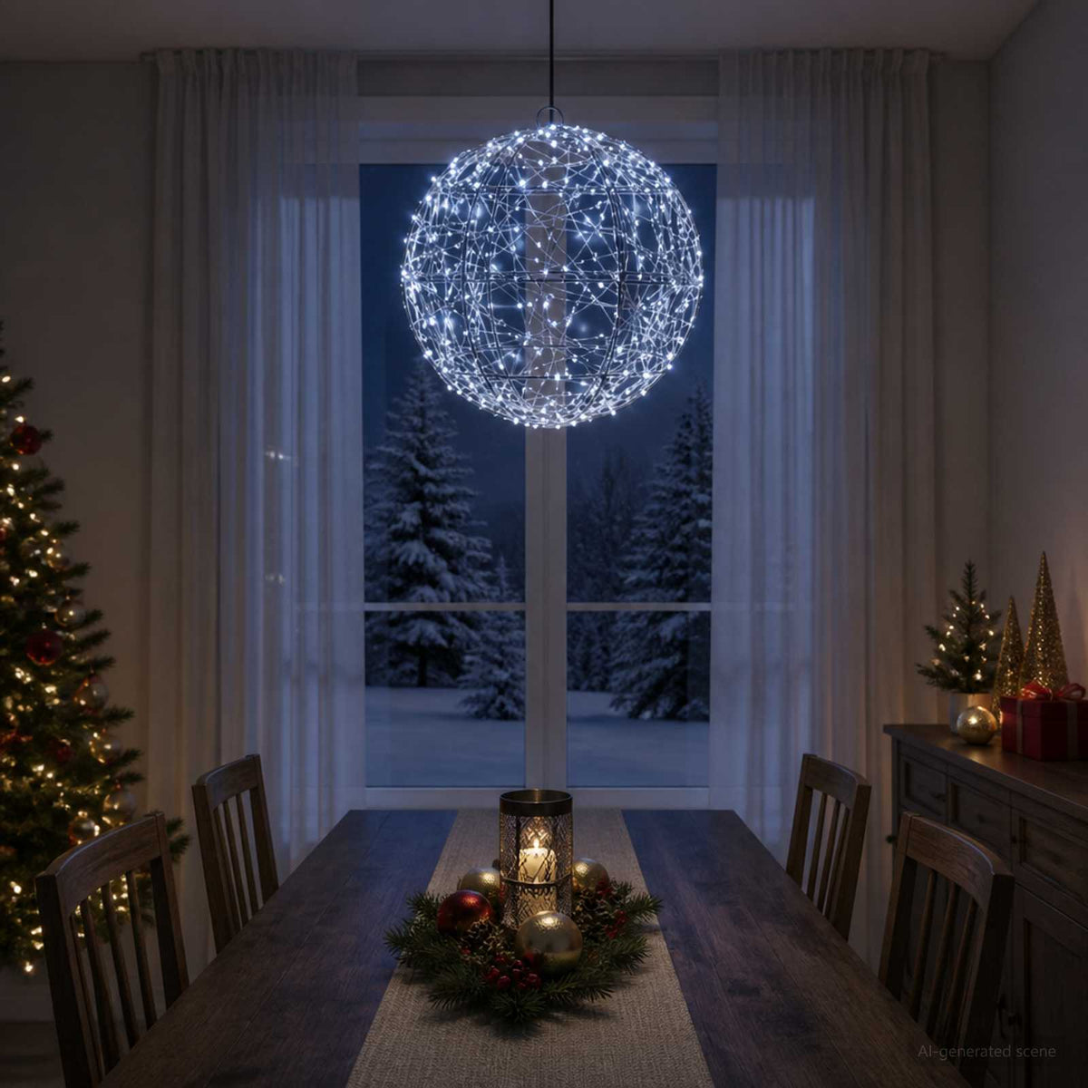 Christmas Finial Light 200 LEDs Diameter 20 x 22 cm Ø 30 x 32 cm Cold white
