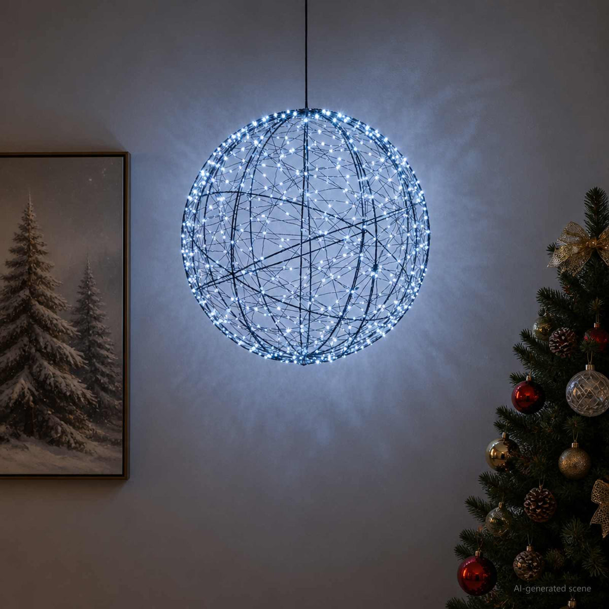 Christmas Finial Light 200 LEDs Diameter 20 x 22 cm Ø 40 x 42 cm Cold white