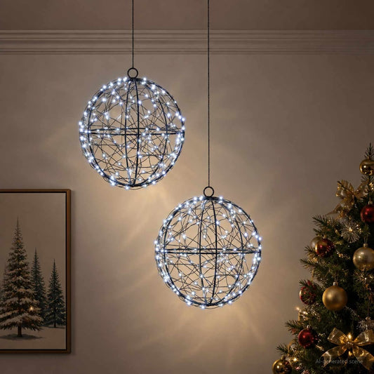Christmas Finial Light 600 LEDs 2 pcs Ø 20 x 22 cm Cold white