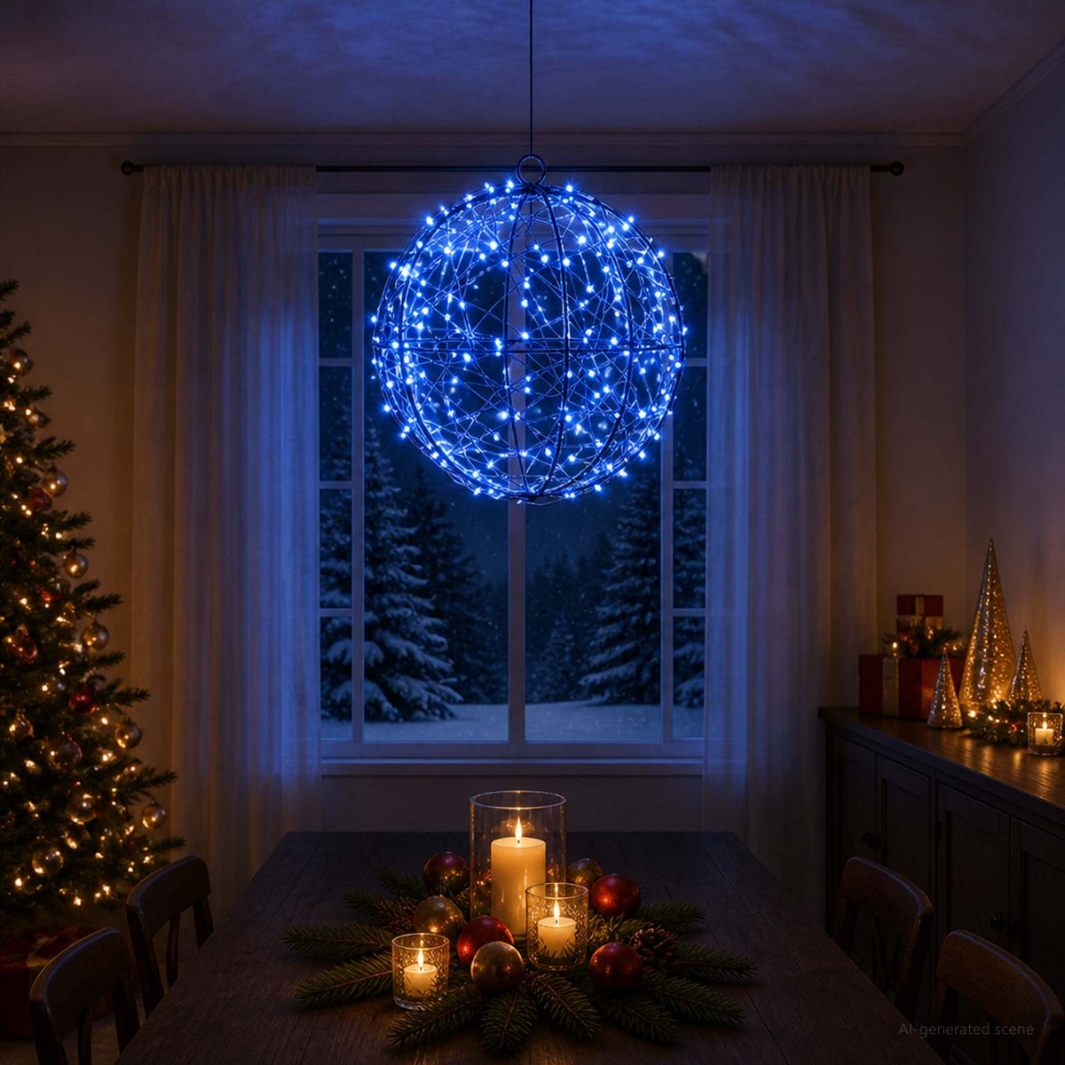 Christmas Finial Light 200 LEDs Diameter 20 x 22 cm Ø 20 x 22 cm Blue