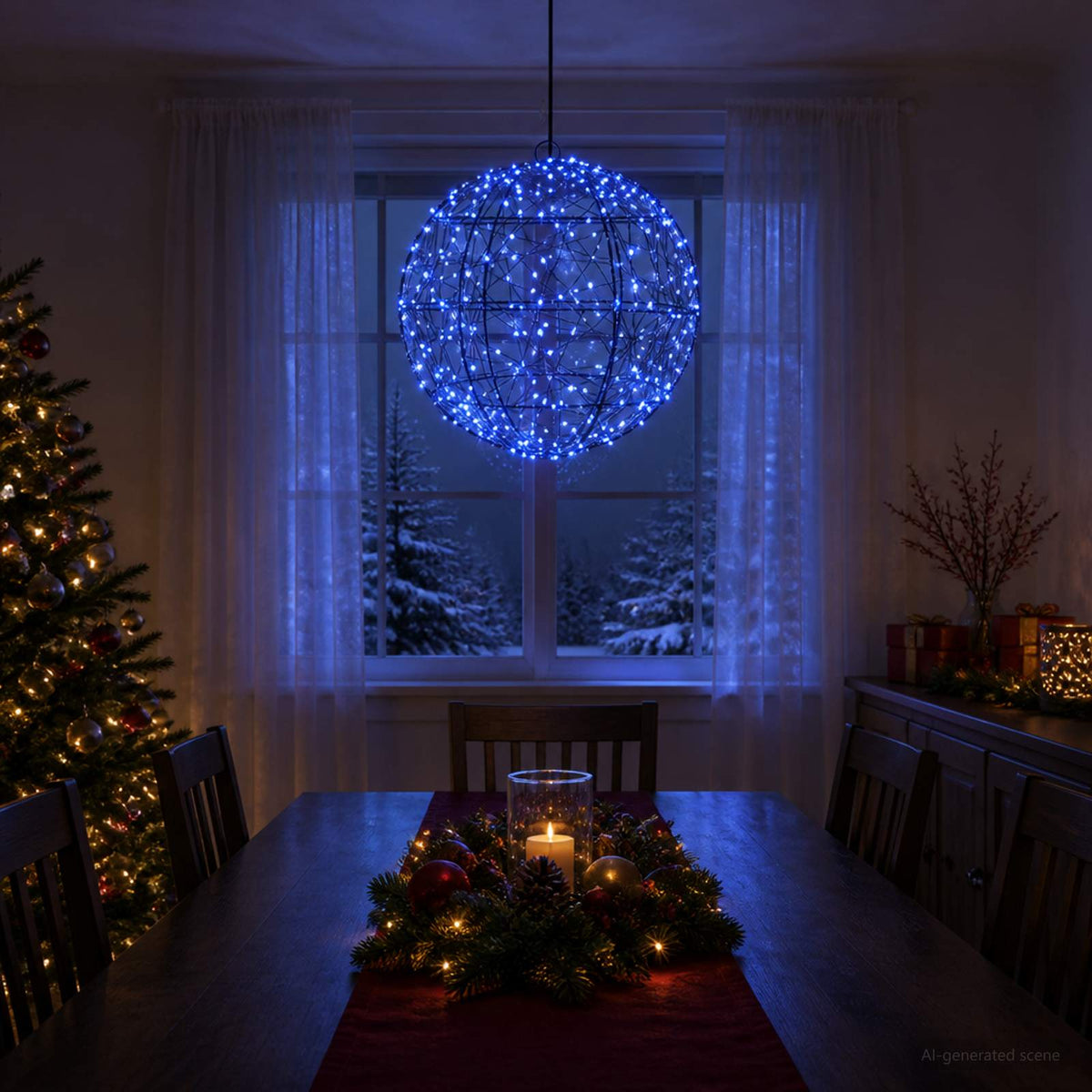 Christmas Finial Light 200 LEDs Diameter 20 x 22 cm Ø 30 x 32 cm Blue