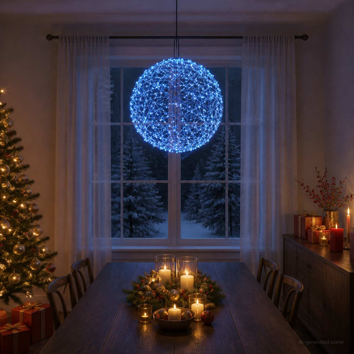 Christmas Finial Light 200 LEDs Diameter 20 x 22 cm Ø 60 x 63 cm Blue