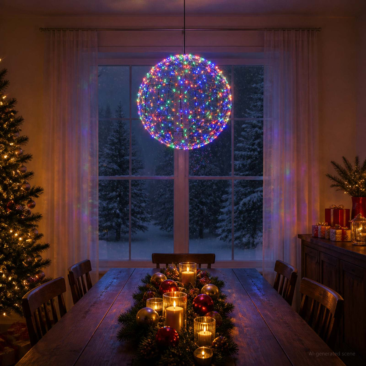 Christmas Finial Light 200 LEDs Diameter 20 x 22 cm Ø 60 x 63 cm Multicolour