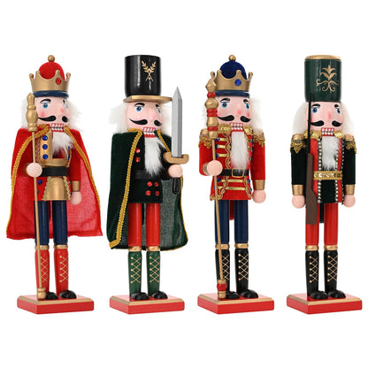 vidaXL Christmas Nutcracker TURKU 4 pcs Red and Black 38 cm 3
