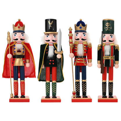 vidaXL Christmas Nutcracker TURKU 4 pcs Red and Black 38 cm 2