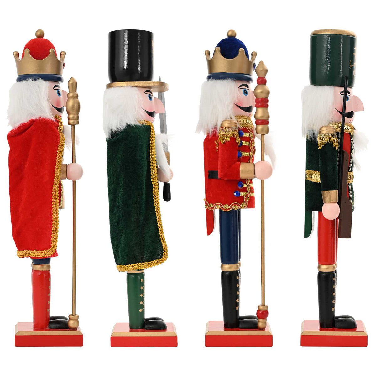 vidaXL Christmas Nutcracker TURKU 4 pcs Red and Black 38 cm 4