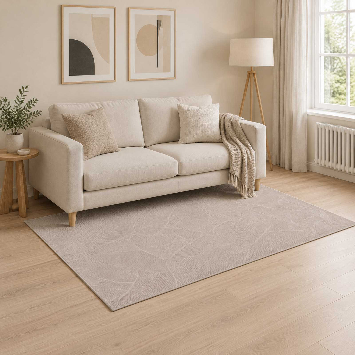 vidaXL Rug IZA Beige 120 x 170 cm 100% Polyester Low Pile 1