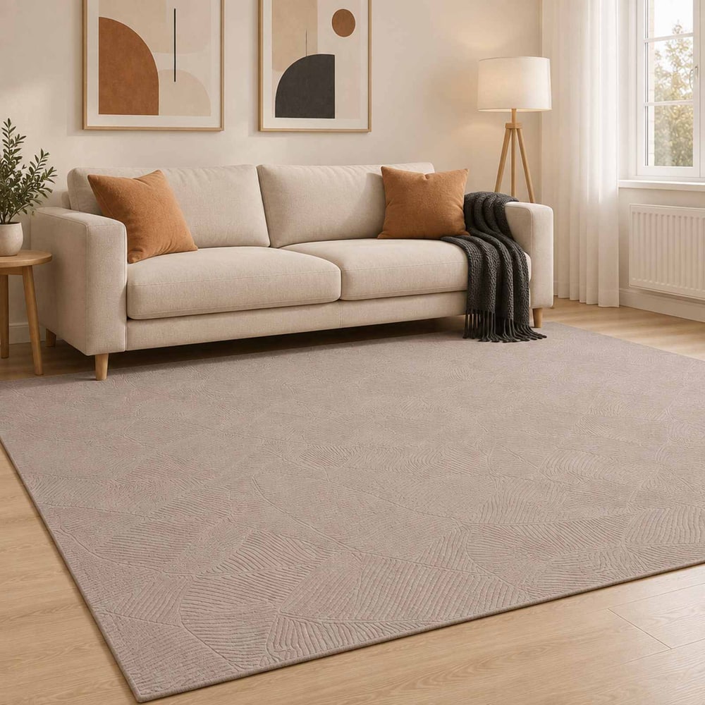 Rug IZA Beige 100% Polyester Low Pile 200 x 280 cm