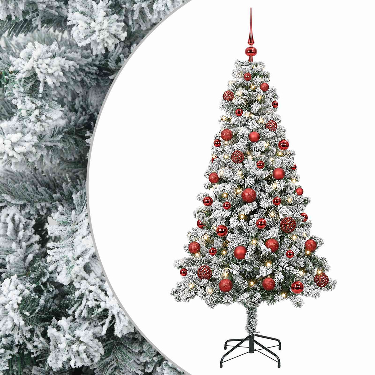 vidaXL Artificial Christmas Tree with Bauble 120 cm 150 LEDs 2
