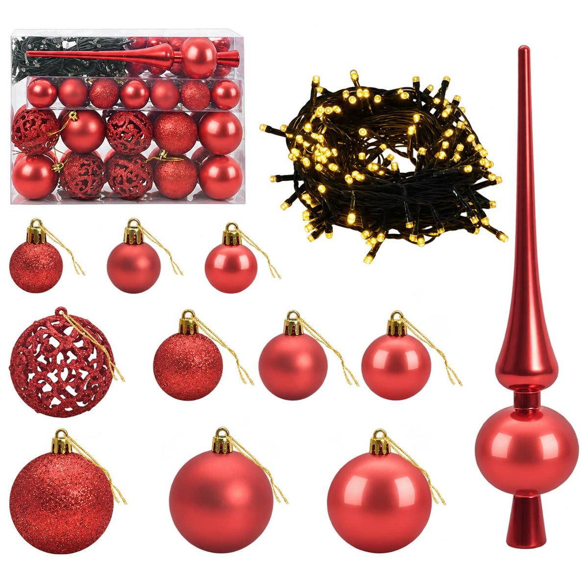 vidaXL Artificial Christmas Tree with Bauble 120 cm 150 LEDs 6