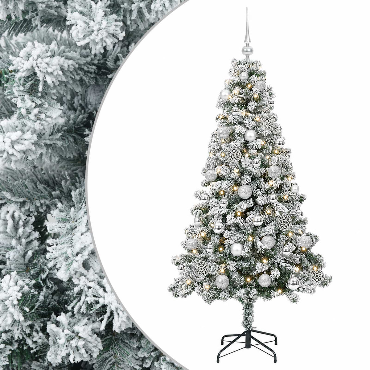 vidaXL Artificial Christmas Tree with Bauble 120 cm 150 LEDs 2