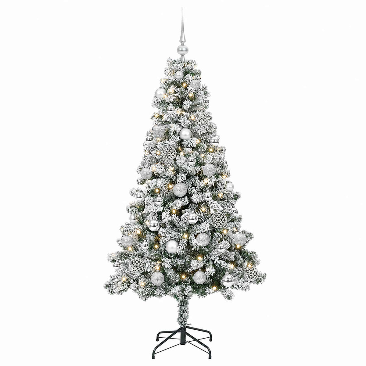 vidaXL Artificial Christmas Tree with Bauble 120 cm 150 LEDs 4