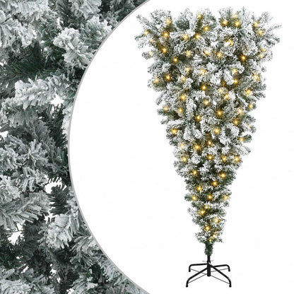 vidaXL Upside-down Artificial Hinged Christmas Tree 150 cm 150 LEDs 2