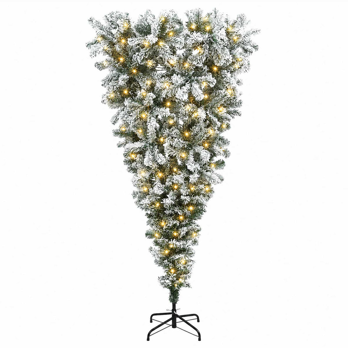 vidaXL Upside-down Artificial Hinged Christmas Tree 150 cm 150 LEDs 4