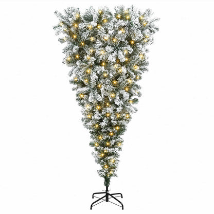 vidaXL Upside-down Artificial Hinged Christmas Tree 150 cm 150 LEDs 4