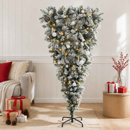 vidaXL Artificial Christmas Tree with Bauble 150 cm 150 LEDs 1