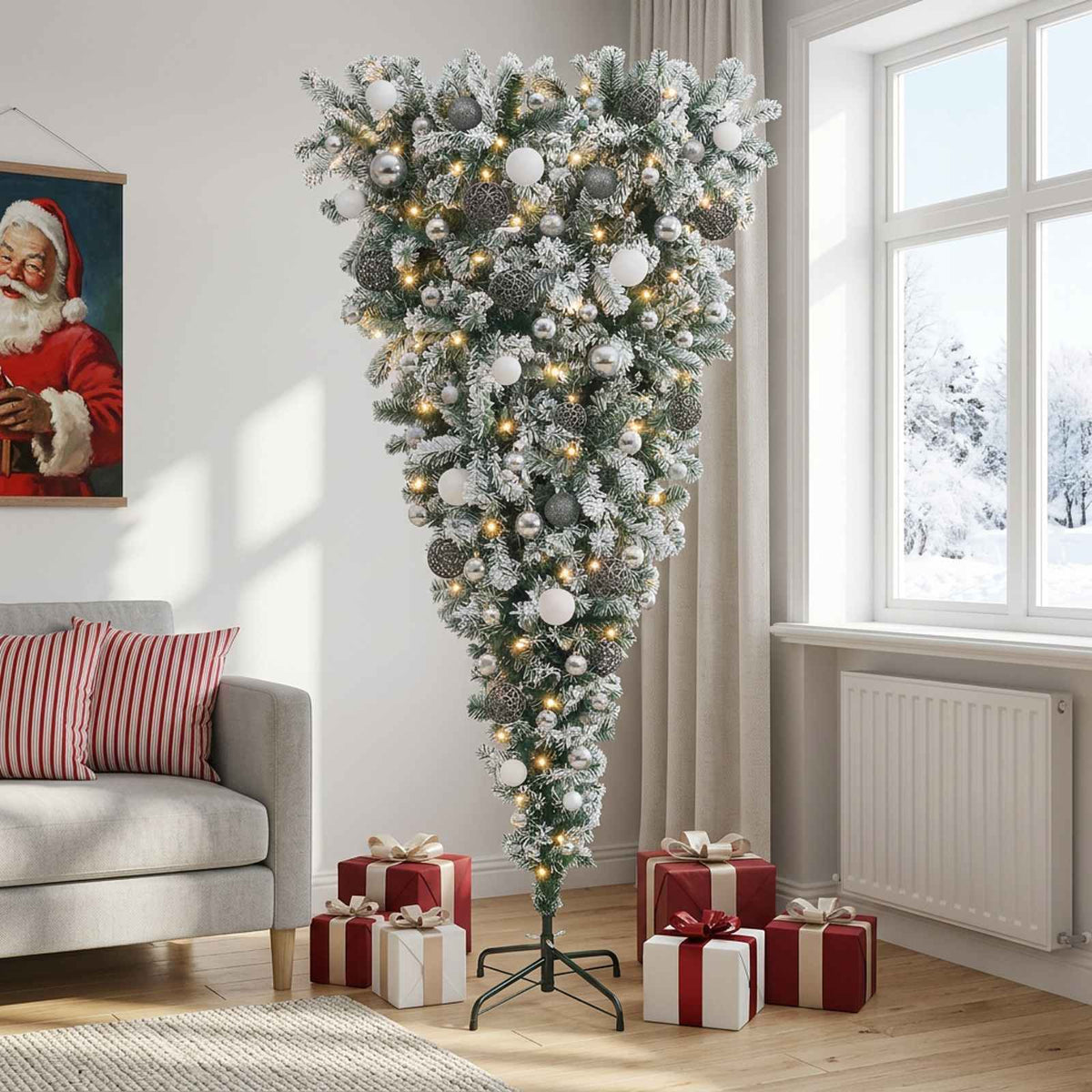 vidaXL Artificial Christmas Tree with Bauble 180 cm 300 LEDs 3