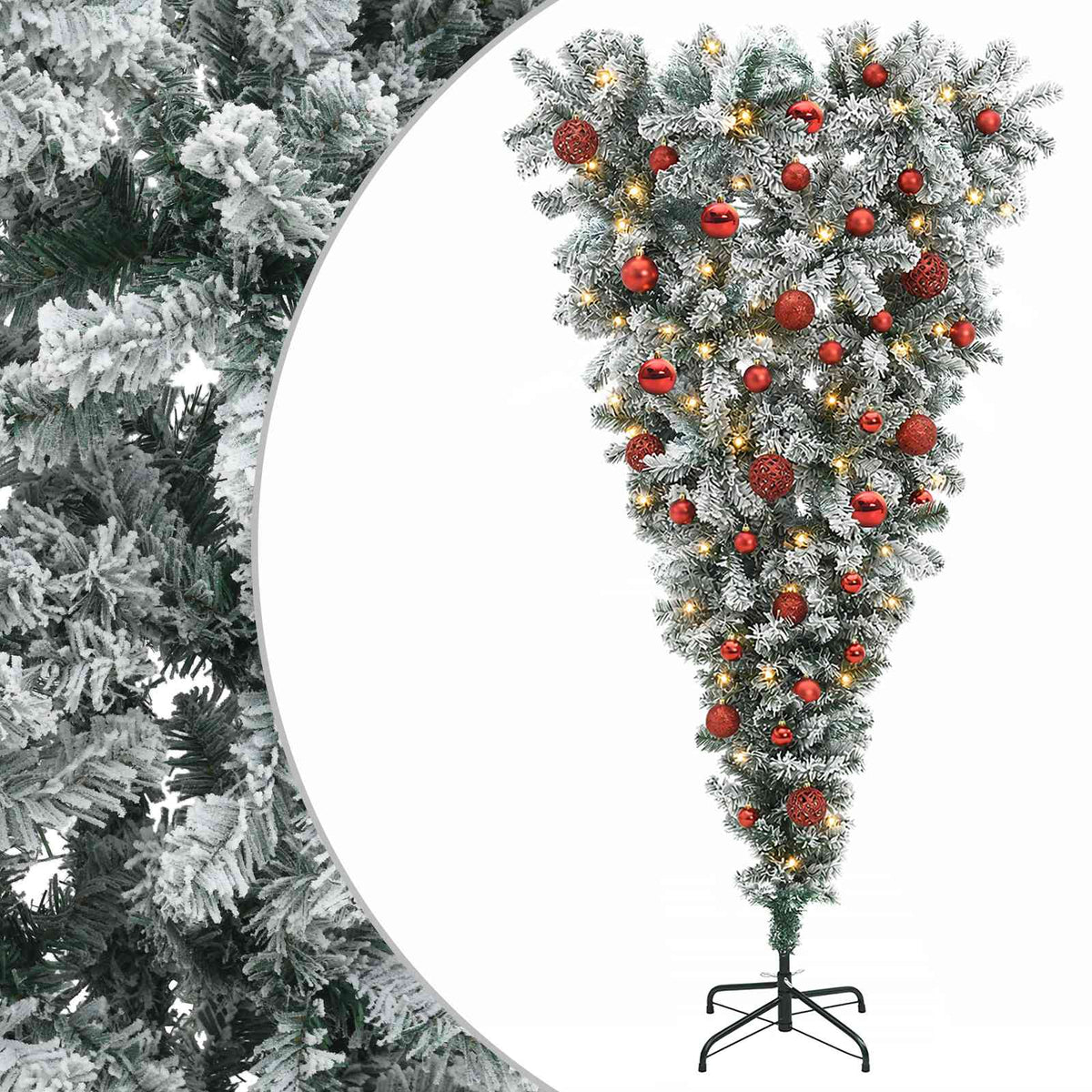 vidaXL Upside-down Artificial Hinged Christmas Tree 150 cm 150 LEDs 2