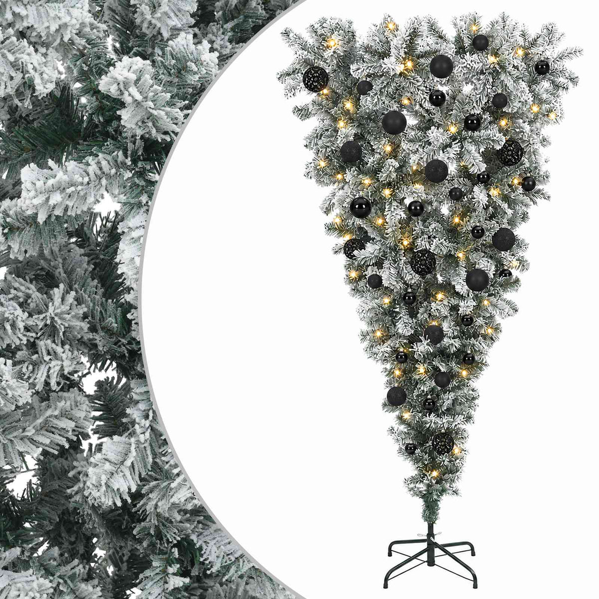 vidaXL Upside-down Artificial Hinged Christmas Tree 150 cm 150 LEDs 2