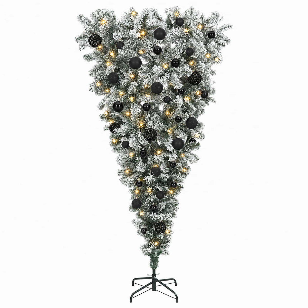 vidaXL Upside-down Artificial Hinged Christmas Tree 150 cm 150 LEDs 4