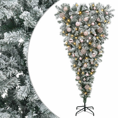 vidaXL Upside-down Artificial Hinged Christmas Tree 150 cm 150 LEDs 2