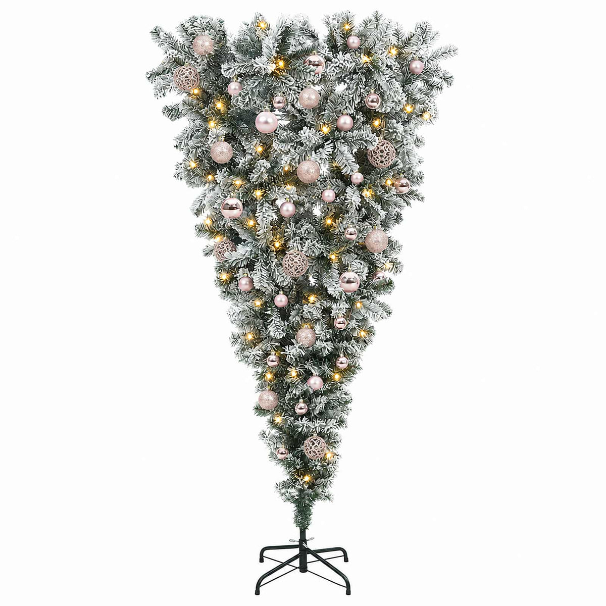 vidaXL Upside-down Artificial Hinged Christmas Tree 150 cm 150 LEDs 4