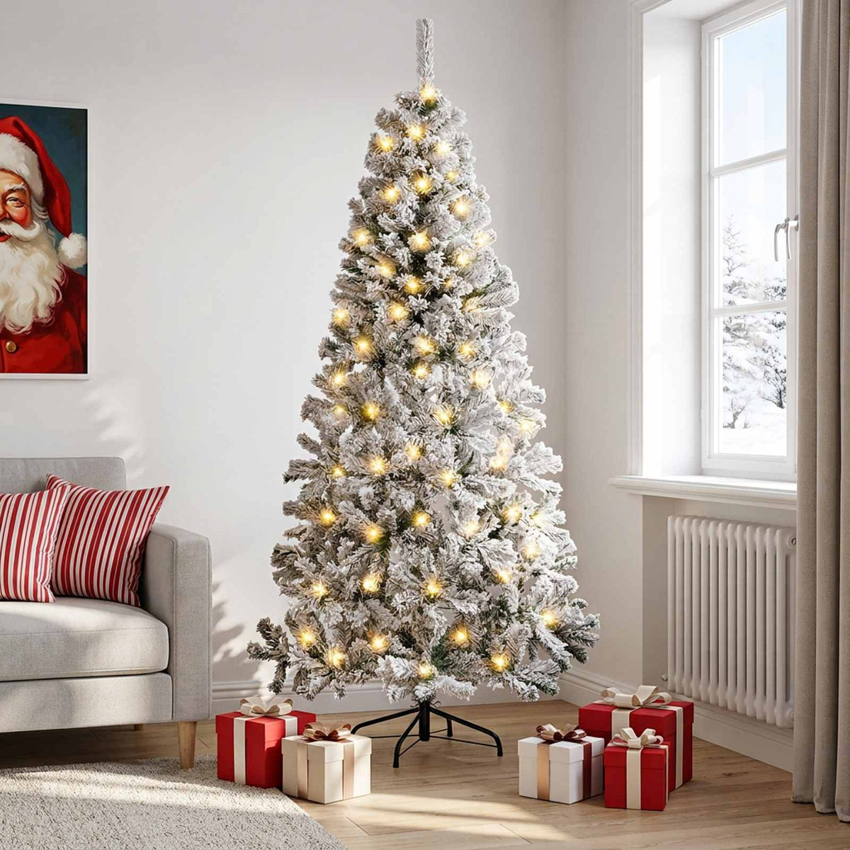Artificial Christmas Tree with Bauble 150 LEDs 150 cm with LEDs