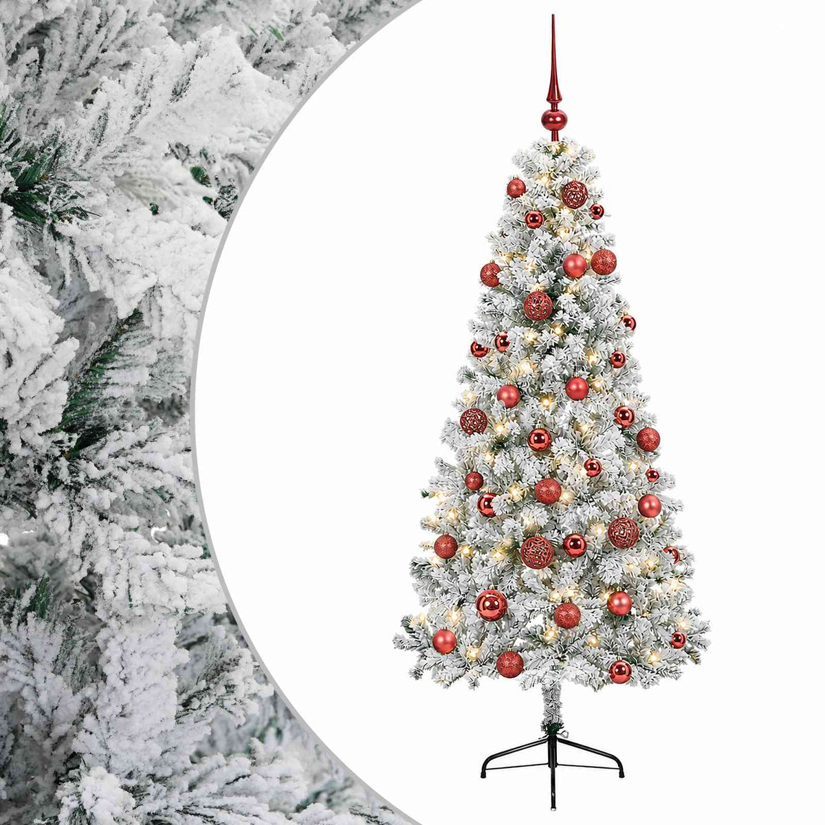 Artificial Christmas Tree Bauble LEDs red balls