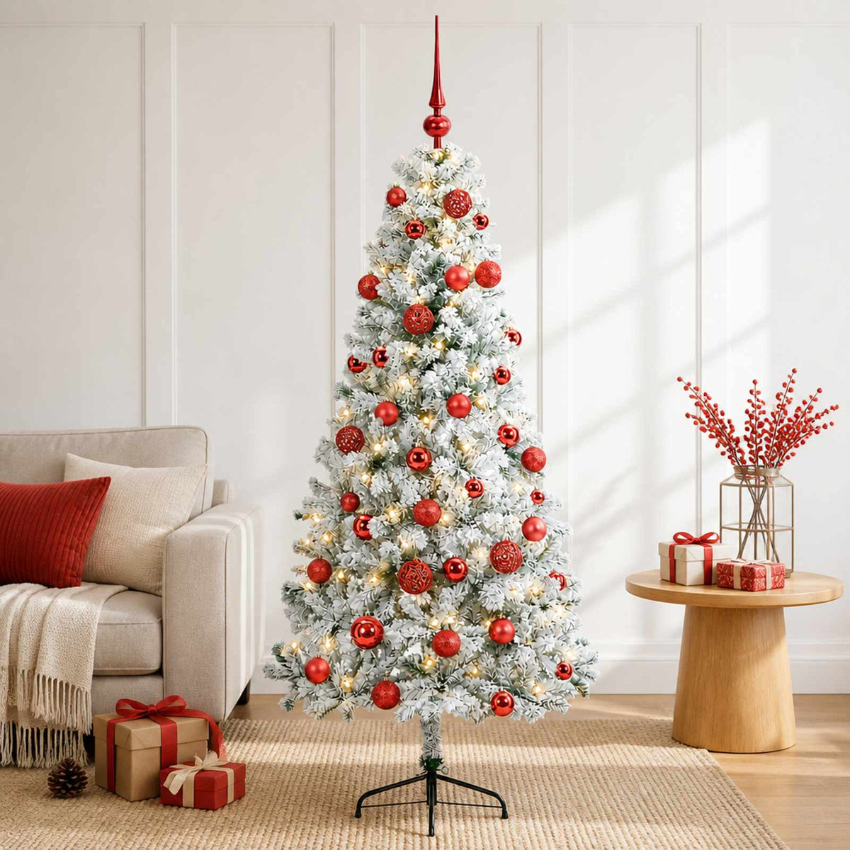 vidaXL Artificial Christmas Tree with Bauble 120 cm 150 LEDs 1
