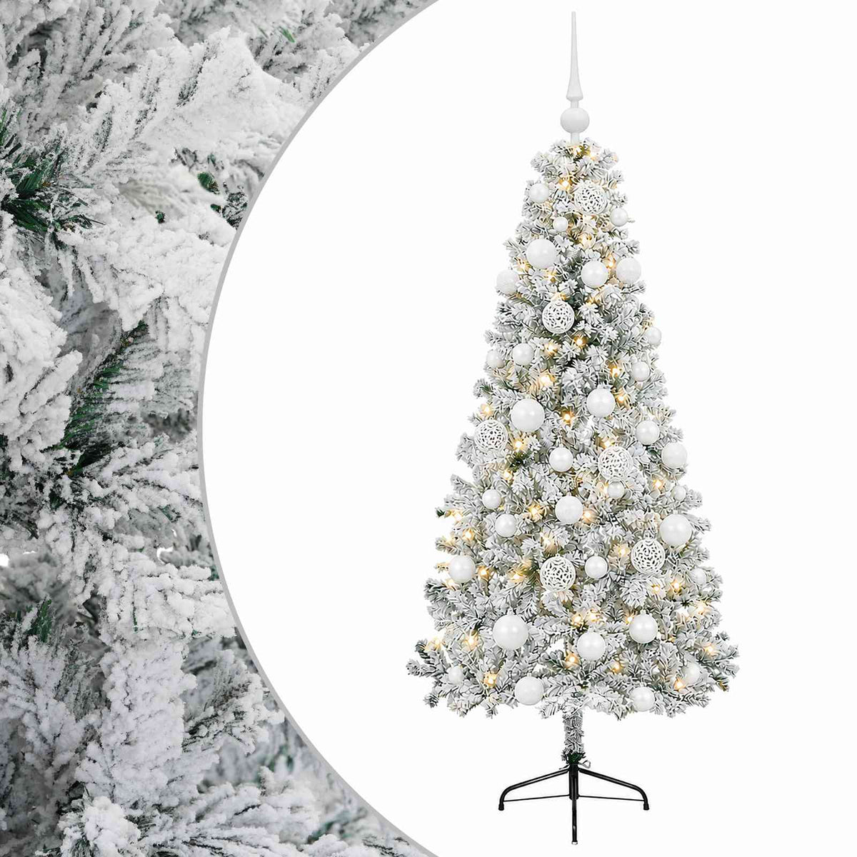 vidaXL Artificial Christmas Tree with Bauble 150 cm 150 LEDs 2