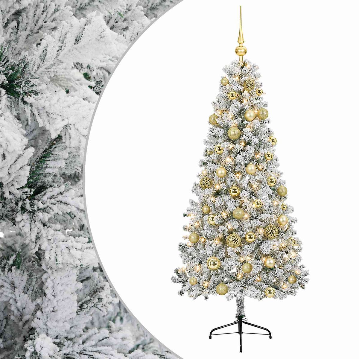 vidaXL Artificial Christmas Tree with Bauble 120 cm 150 LEDs 2