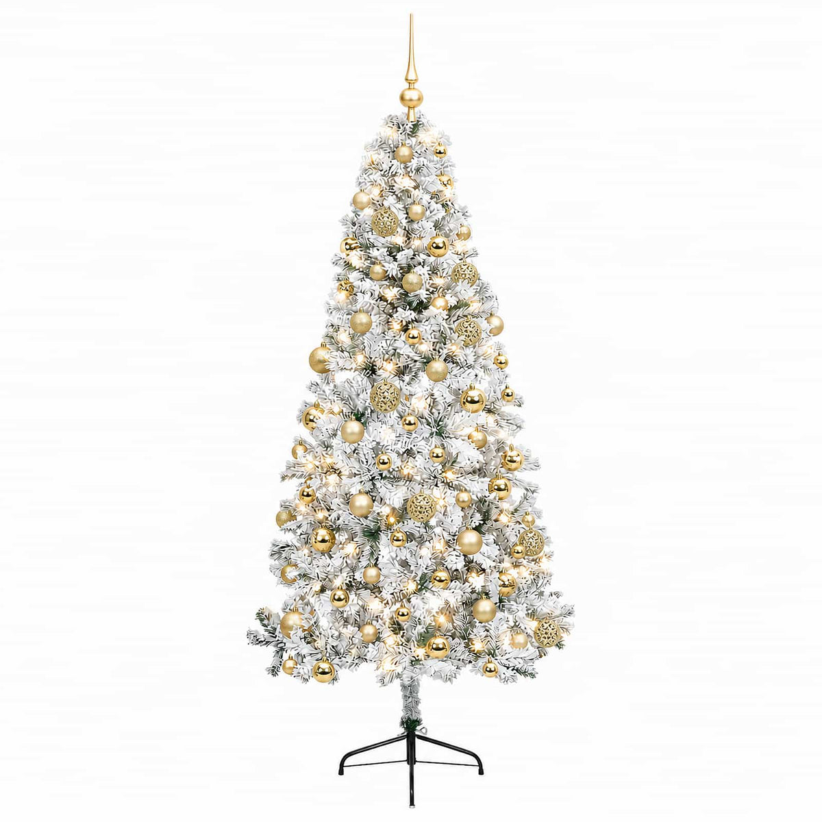 vidaXL Artificial Christmas Tree with Bauble 210 cm 300 LEDs 4