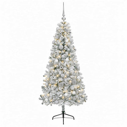vidaXL Artificial Christmas Tree with Bauble 120 cm 150 LEDs 4