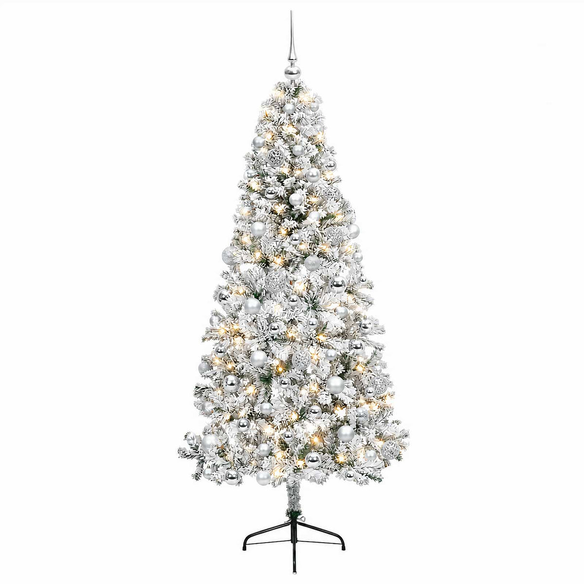 vidaXL Artificial Christmas Tree with Bauble 210 cm 300 LEDs 4