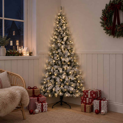 vidaXL Artificial Hinged Christmas Tree 150 cm 150 LEDs Warm White 1