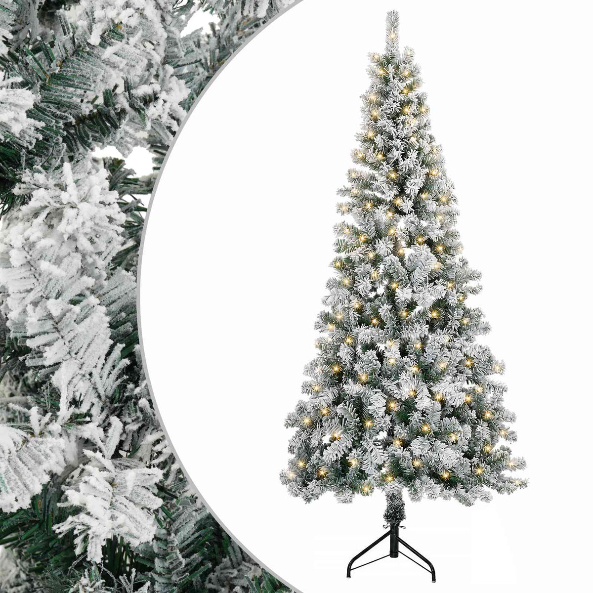 vidaXL Artificial Hinged Christmas Tree 150 cm 150 LEDs Warm White 2