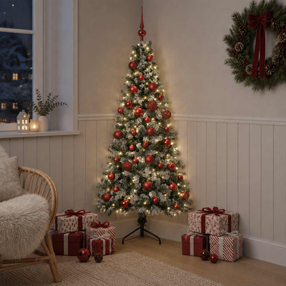 Artificial Christmas Tree with Bauble 150 LEDs 150 cm with LEDs & red balls