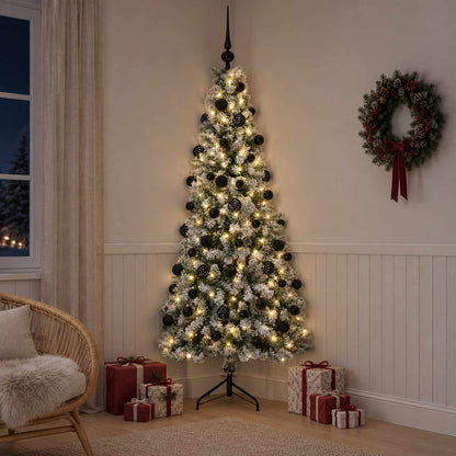 Artificial Christmas Tree Bauble LEDs black balls