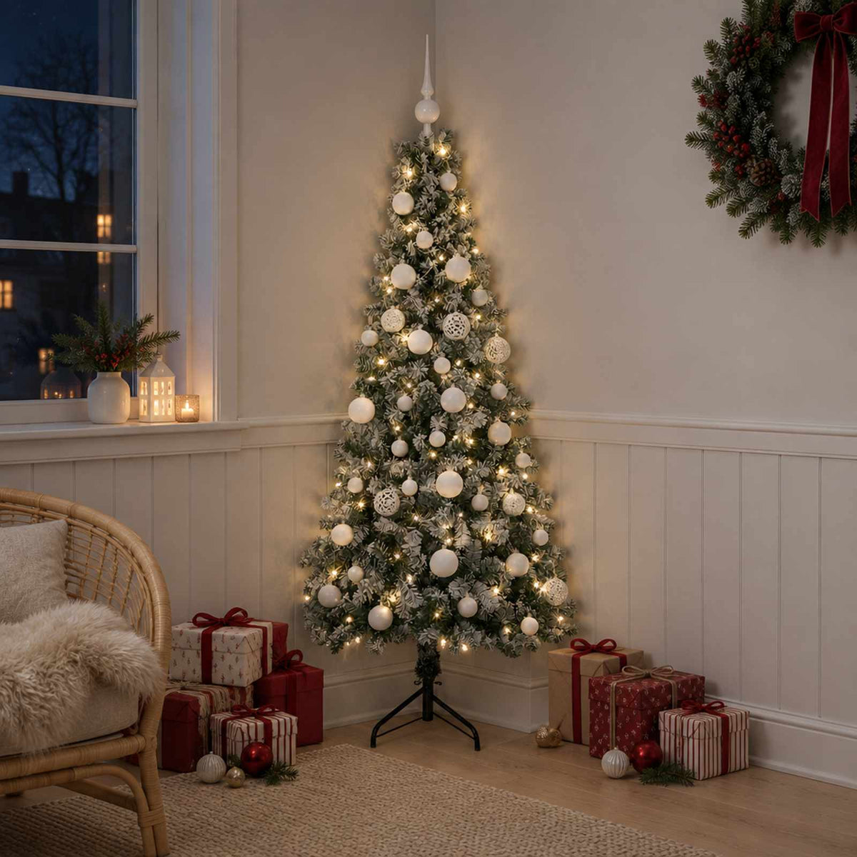 vidaXL Artificial Christmas Tree with Bauble 150 cm 150 LEDs 3