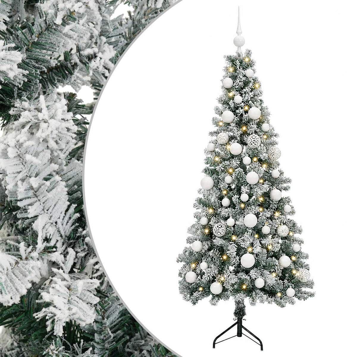 vidaXL Artificial Christmas Tree with Bauble 150 cm 150 LEDs 2