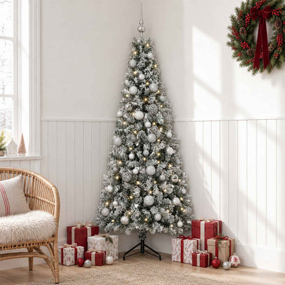 Artificial Christmas Tree with Bauble 150 LEDs 150 cm with LEDs & silver balls