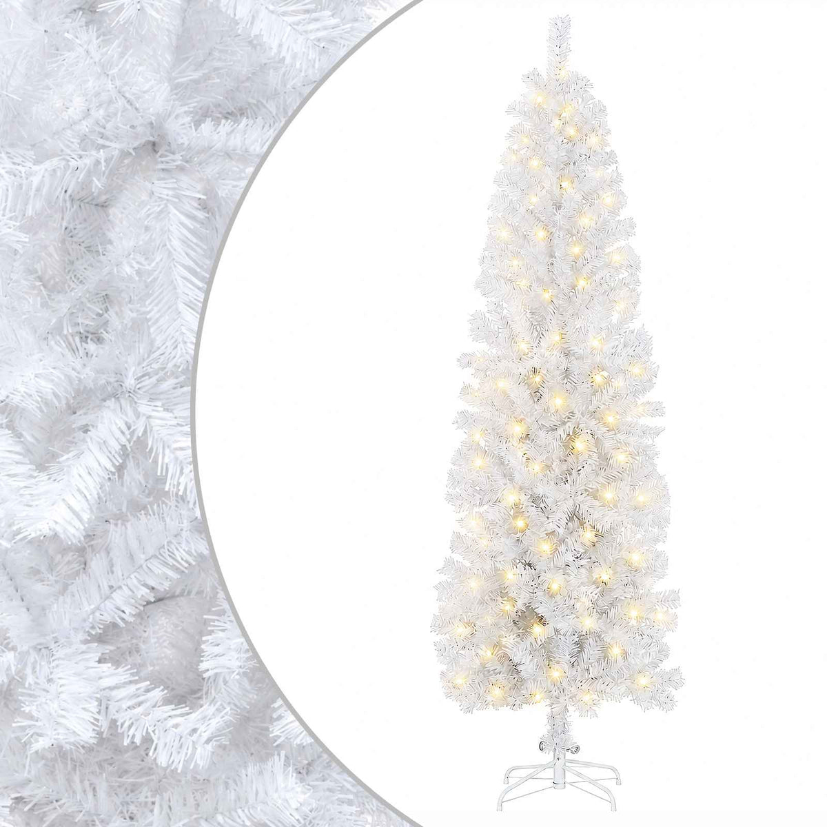 Artificial Slim Christmas Tree LEDs Warm White