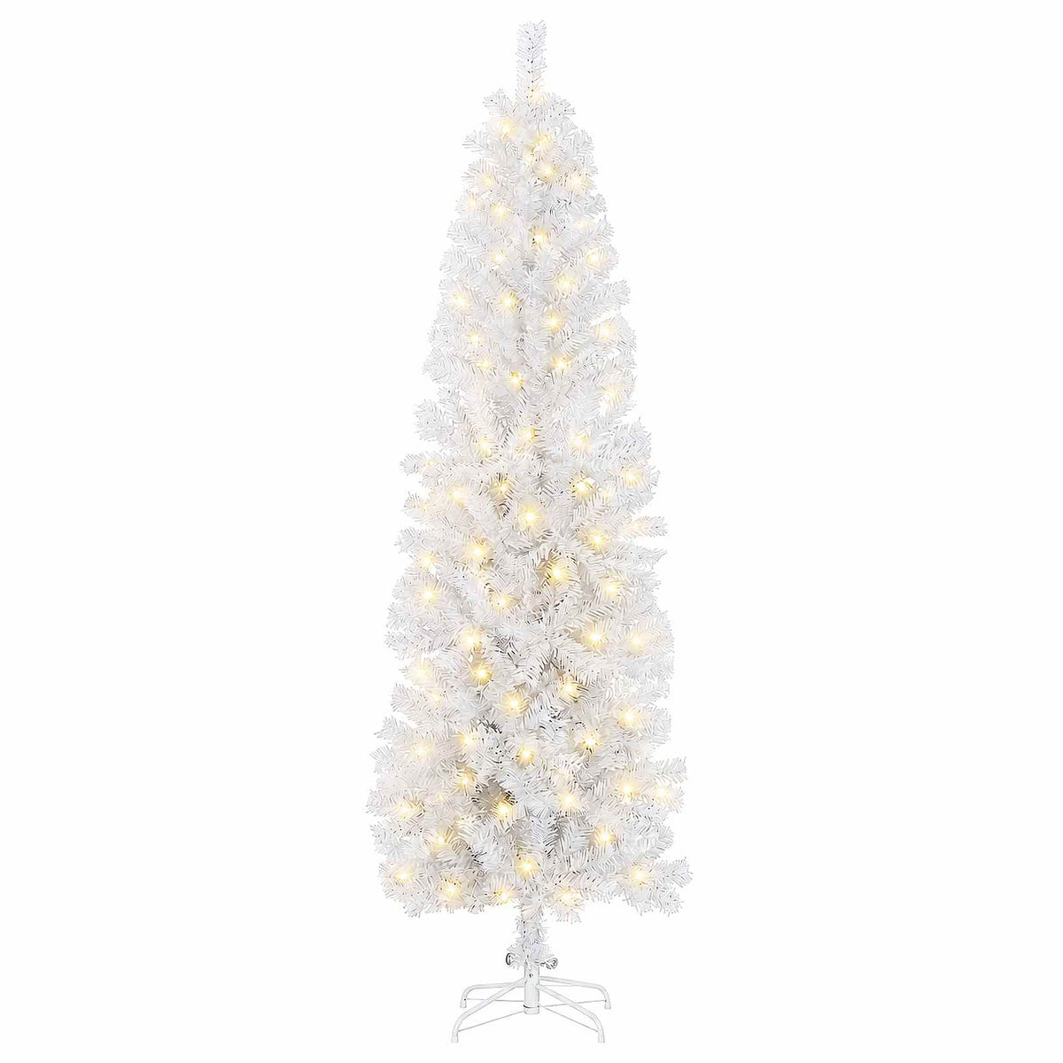 vidaXL Artificial Slim Christmas Tree 180 cm 300 LEDs Warm White 4