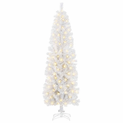 vidaXL Artificial Slim Christmas Tree 180 cm 300 LEDs Warm White 4